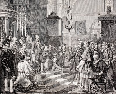 Swearing in of the Deputies during the Opening Session of the Cortes of Cadiz, Spain, 1810, from 